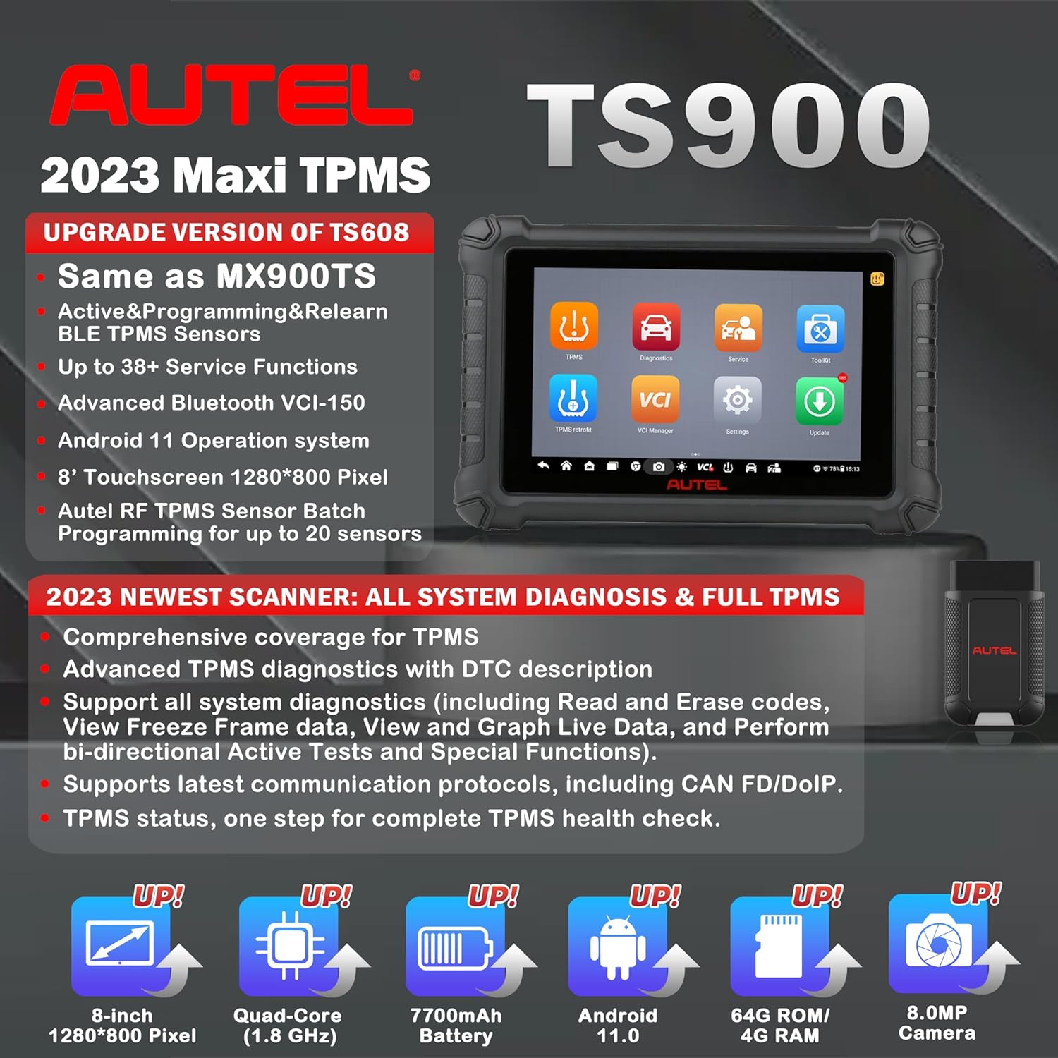 Autel MaxiTPMS TS900, Autel TPMS Programming Tool, Autel Scanner